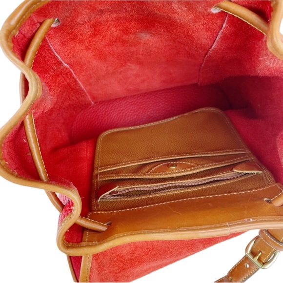 Vintage Dooney & Bourke Dover Drawstring Case Shoulder Crossbody Bag Red - Picture 14 of 16